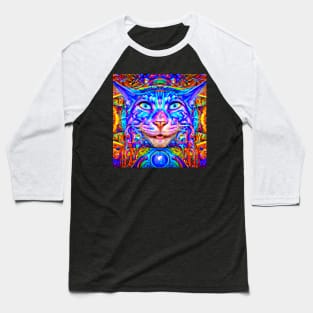 Kosmic Kitty (6) - Trippy Psychedelic Cat Baseball T-Shirt